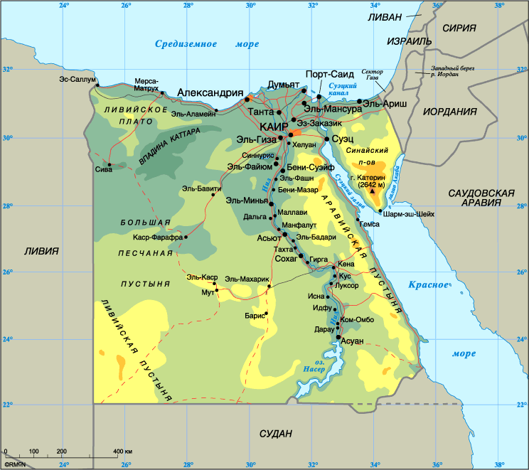Карта Египет