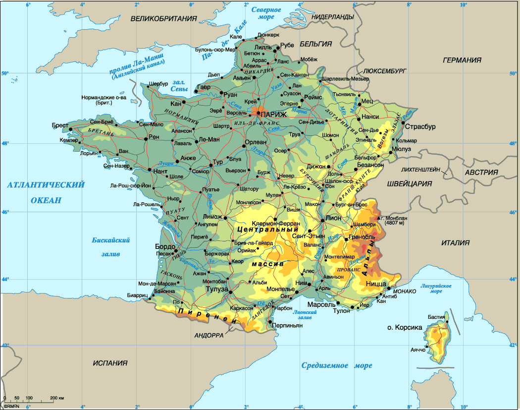 Карта Франция