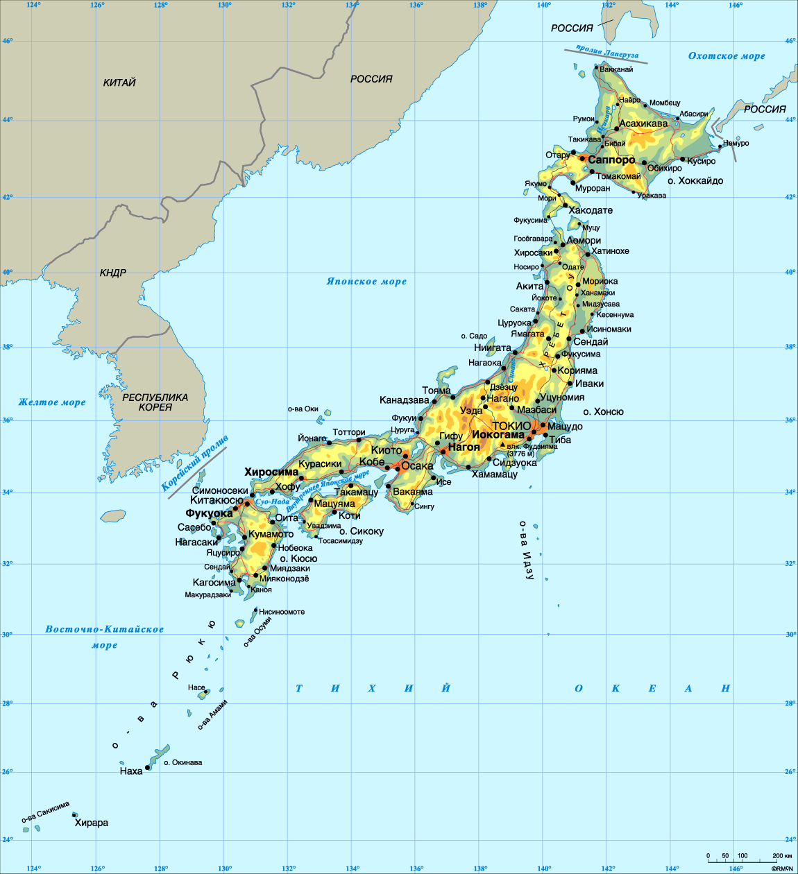 Карта Япония