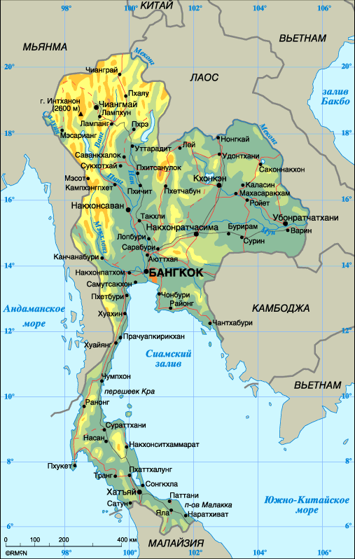 Карта Тайланд