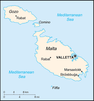 Карта Мальта