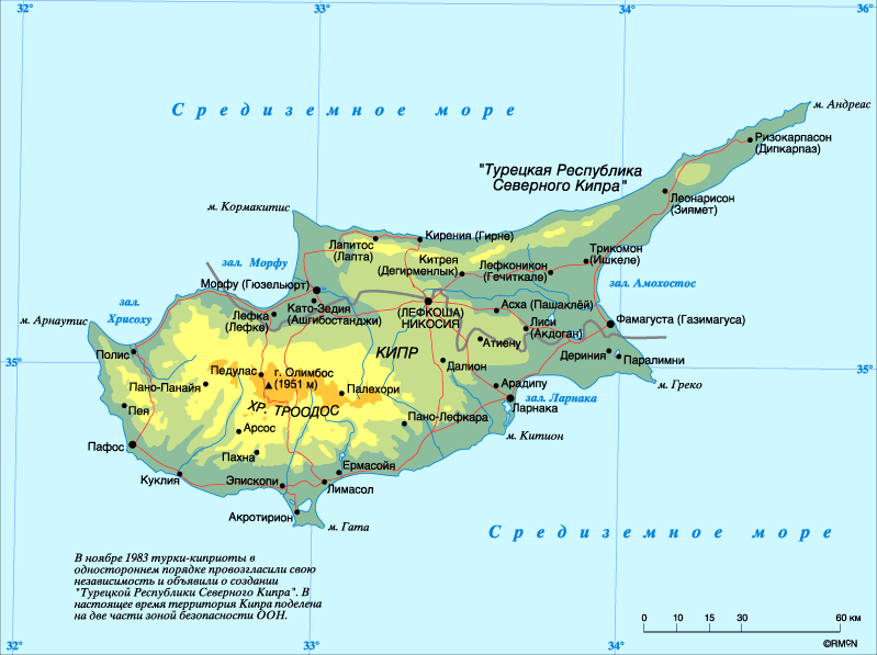 Карта Кипр