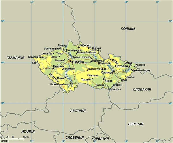 Карта Чехия