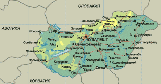 Карта Венгрия